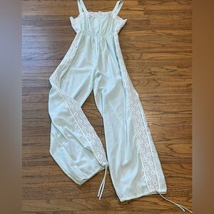 Vintage Lightweight Cotton and Lace Romper